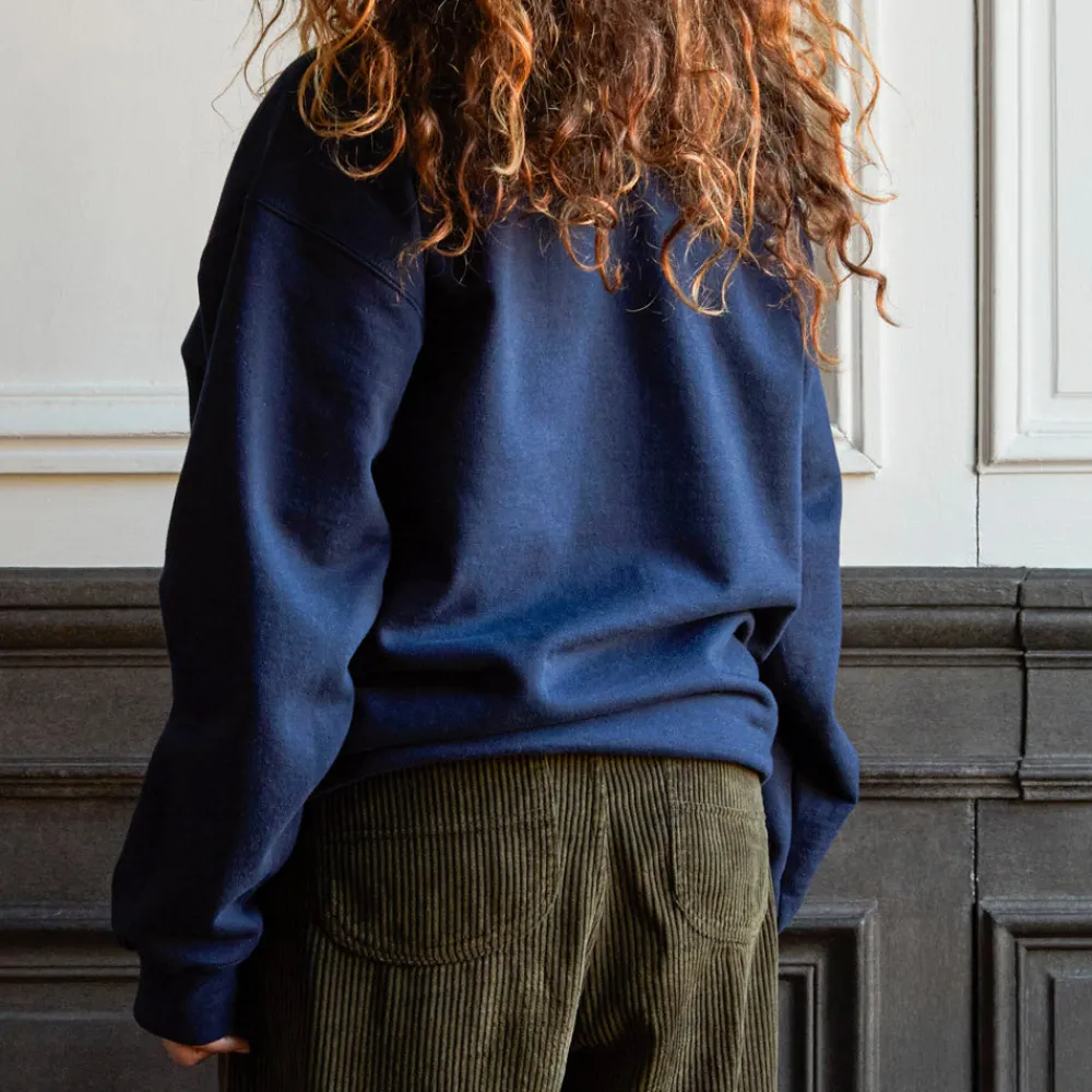 Women Merci - Sweat unisexe Non "Rive Droite" - Bleu Marine