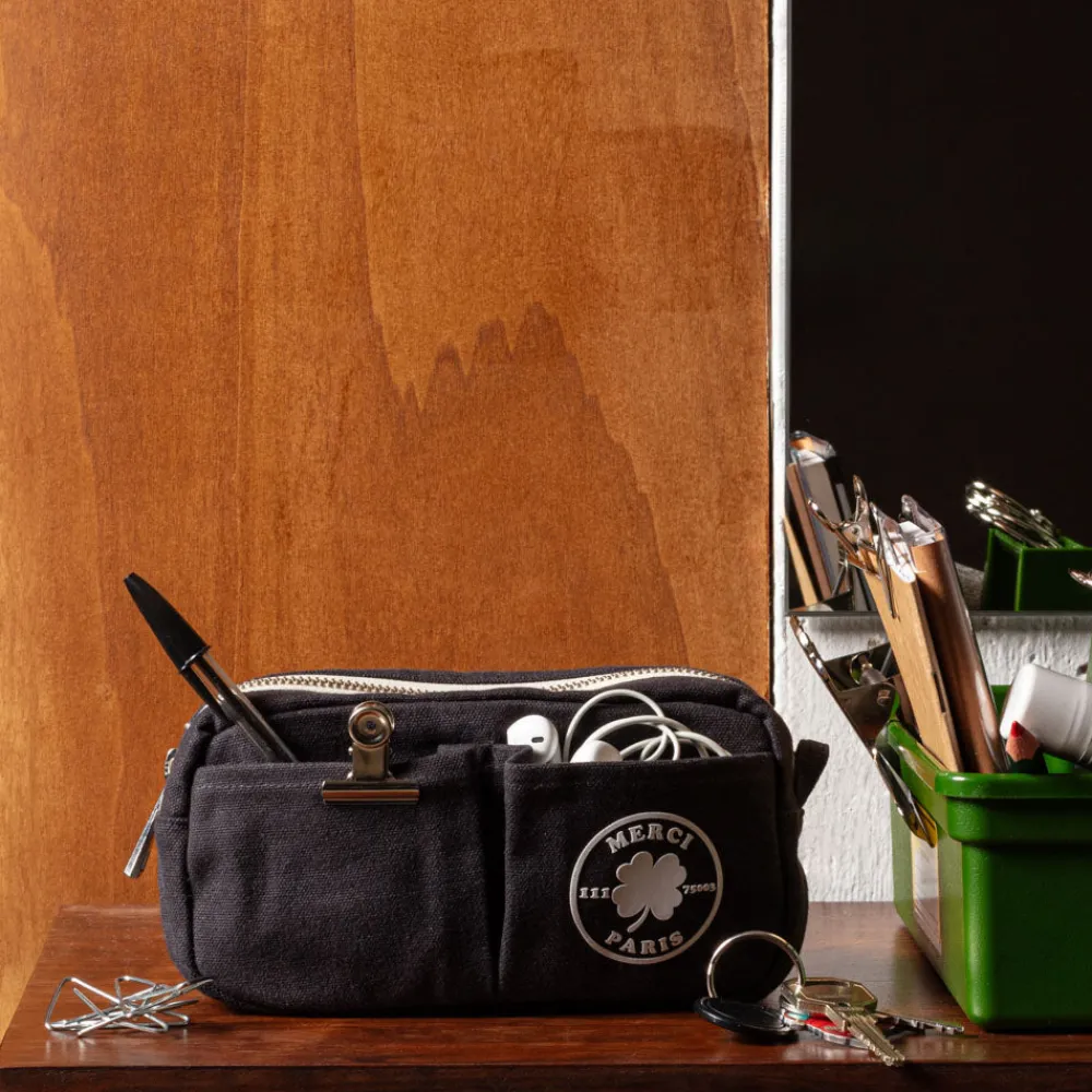 2104 VJ SOURCING Merci - Trousse en canvas Weekender - Noir