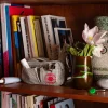 2105 VJ SOURCING Merci - Trousse en canvas Weekender - Rayures Bleu