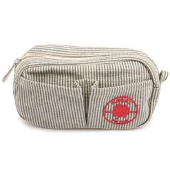 2105 VJ SOURCING Merci - Trousse en canvas Weekender - Rayures Bleu