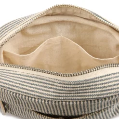 2105 VJ SOURCING Merci - Trousse en canvas Weekender - Rayures Bleu
