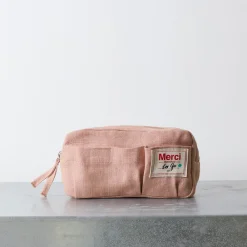 200 LINTEX Merci - Trousse en lin lavé - Rose d'Argile