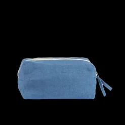 200 LINTEX Merci - Trousse en lin lavé - Bleu Paros
