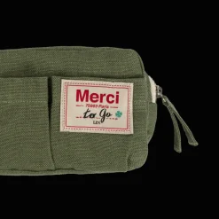 200 LINTEX Merci - Trousse en lin lavé - Vert Anduze