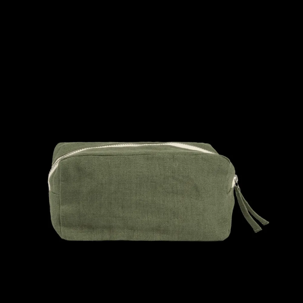 200 LINTEX Merci - Trousse en lin lavé - Vert Anduze