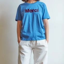 Women MERCI - T-shirt logo - Bleu