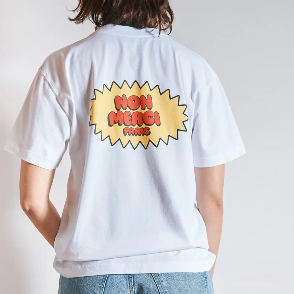 Women BS01 Merci - T-Shirt Non Merci Beavies - Blanc