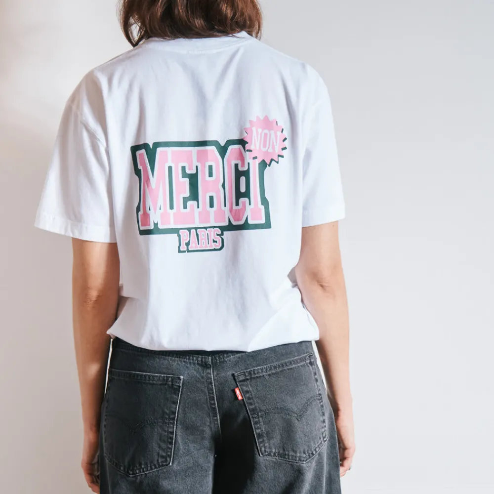Women BS01 Merci - T-Shirt Non Merci College - Blanc
