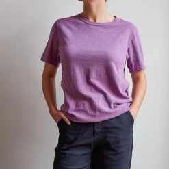 Women MERCI - T-shirt uni en coton - Violet