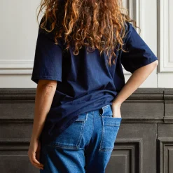 Women Merci - T-Shirt unisexe Non "Rive Droite" - Bleu Marine