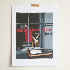 2202 IMPRIM AD HOC Merci x Ján Teplan - Affiche Trough The Window