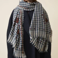Women MOISMONT - Echarpe n°693 - Flowers Navy Blue