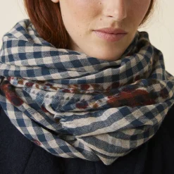 Women MOISMONT - Echarpe n°693 - Flowers Navy Blue
