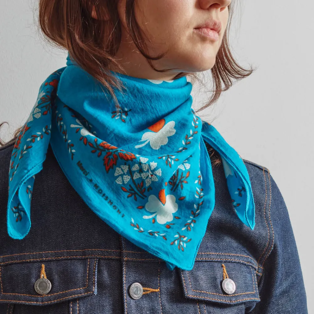 Women Moismont x Merci - Bandana Trèfle - Turquoise