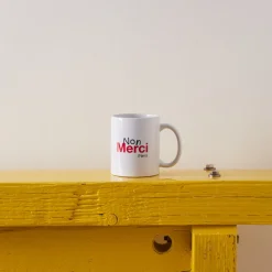 1799 MARKM LASER Mug Merci - Rouge "Rive Droite" - Non Merci