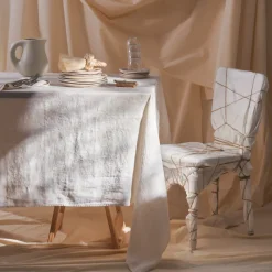 200 LINTEX Nappe en lin lavé - Blanc Gres