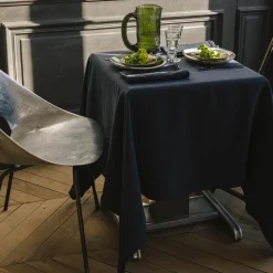 200 LINTEX Nappe en lin lavé - Bleu Encre