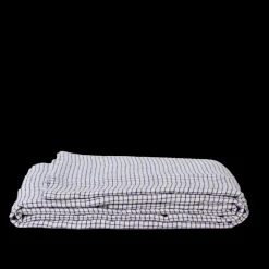 200 LINTEX Nappe en lin lavé - Carreaux Bleu Shibori