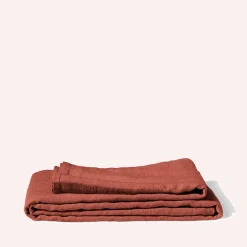 200 LINTEX Nappe en lin lavé - Rouge Urushi