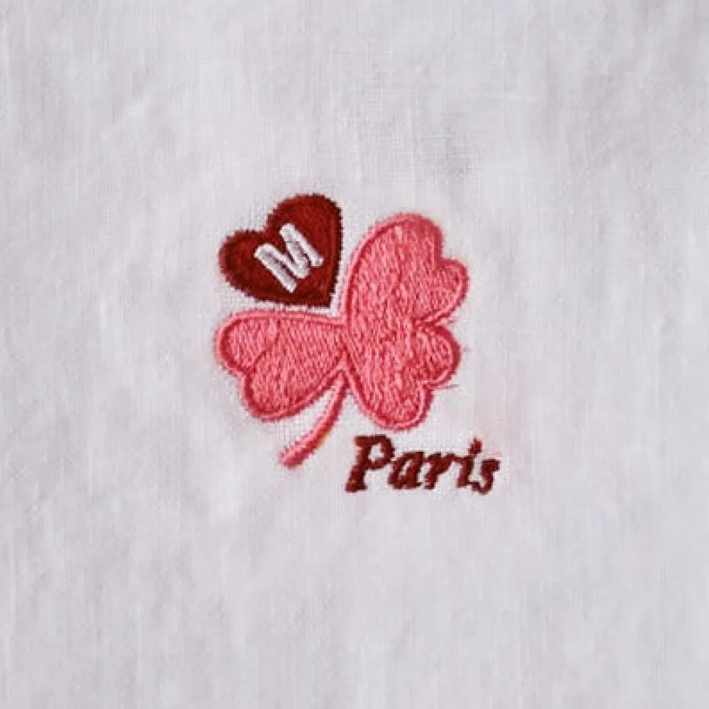 1799 MARKM LASER Nappe en lin lavé - Trèfle Rose