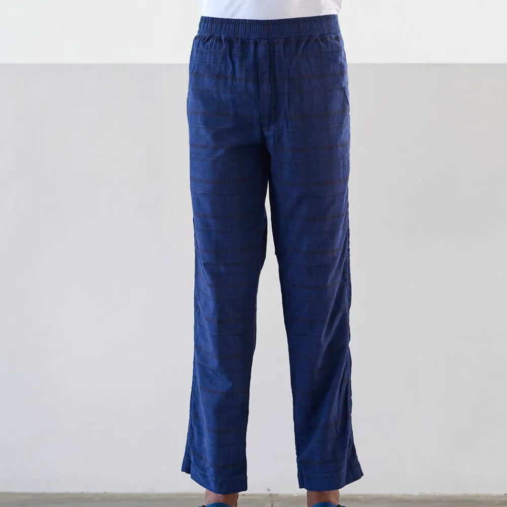Original Madras Trading Co - Pantalon N65 Lax Drawstring - Bleu