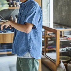 ORSLOW - Chemise Chambray Work - Bleu