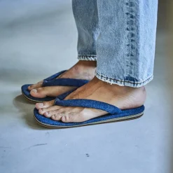 ORSLOW - Tong en jeans Setta - Bleu