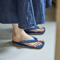 ORSLOW - Tong en jeans Setta - Bleu