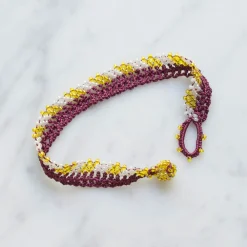 Women OTTOMANIA - Bracelet crochet Stripes - Bordeaux