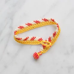 Women OTTOMANIA - Bracelet crochet Stripes - Jaune