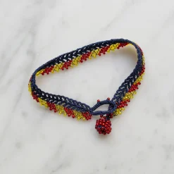 Women OTTOMANIA - Bracelet crochet Stripes - Bleu foncé