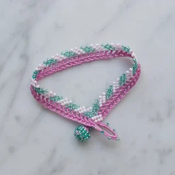 Women OTTOMANIA - Bracelet crochet Stripes - Rose