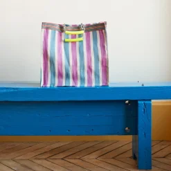 1414 PUEBCO Panier carré - Bleu & Rose