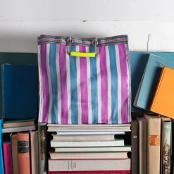 1414 PUEBCO Panier carré - Bleu & Rose