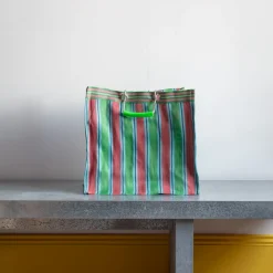 1414 PUEBCO Panier carré - Vert & Rouge