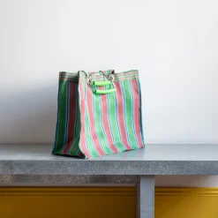 1414 PUEBCO Panier carré - Vert & Rouge