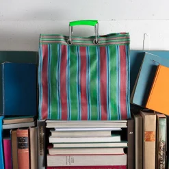 1414 PUEBCO Panier carré - Vert & Rouge