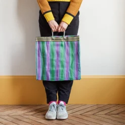 1414 PUEBCO Panier carré - Vert & Violet