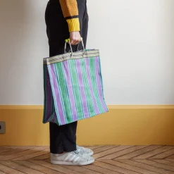 1414 PUEBCO Panier carré - Vert & Violet