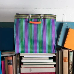 1414 PUEBCO Panier carré - Vert & Violet