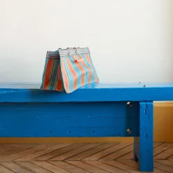 1414 PUEBCO Panier rectangulaire - Orange & Bleu