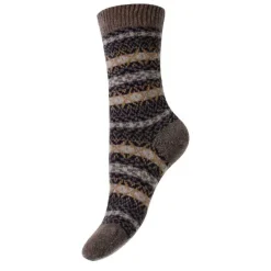 Women Pantherella - Chaussettes Cachemire Fair Isle - Marron