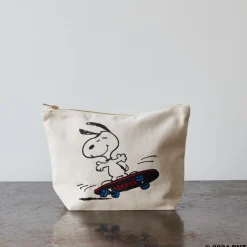 V01 Peanuts x Merci - Pochette en coton Skate - Ecru