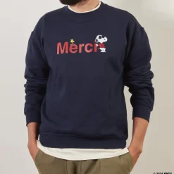 Women M05 Peanuts x Merci - Sweat Merci - Marine