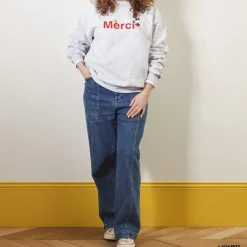 Women M05 Peanuts x Merci - Sweat Merci - Gris