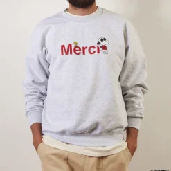 Women M05 Peanuts x Merci - Sweat Merci - Gris