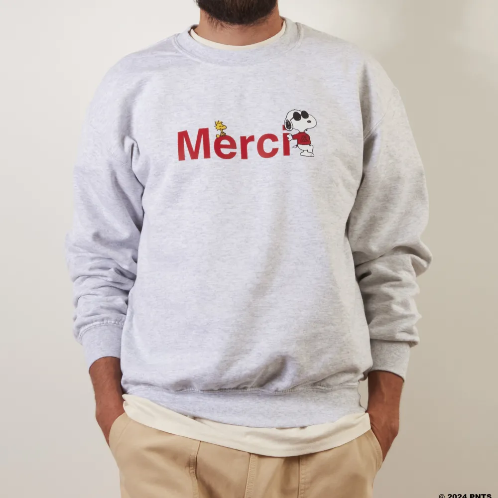 Women M05 Peanuts x Merci - Sweat Merci - Gris