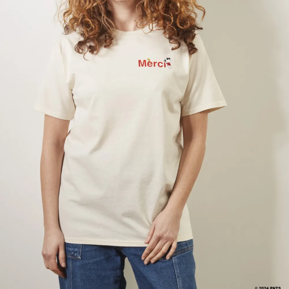 Women M05 Peanuts x Merci - T-Shirt Merci - Ecru