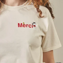Women M05 Peanuts x Merci - T-Shirt Merci - Ecru
