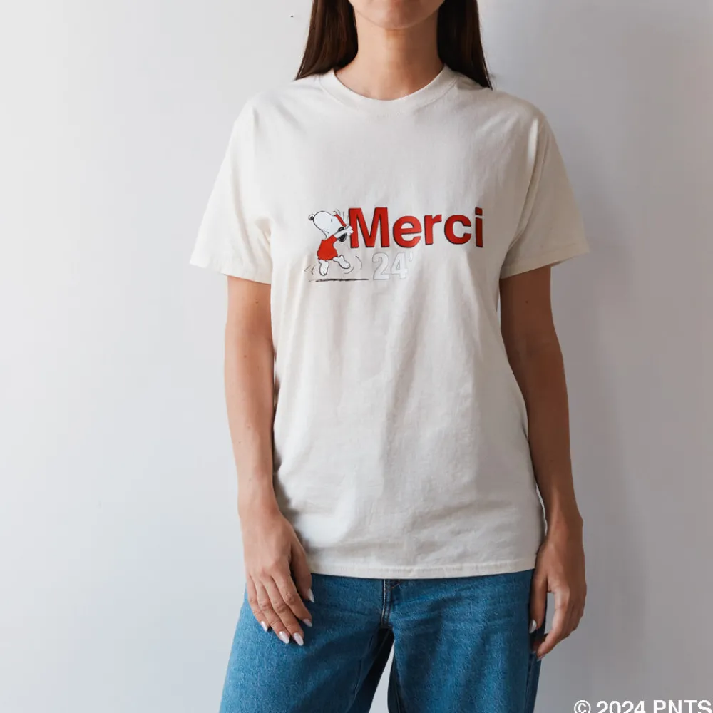 Women M05 Peanuts x Merci - T-Shirt Merci 24' - Ecru